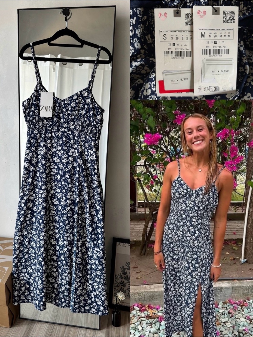 ZARA Midi Floral Print Dress